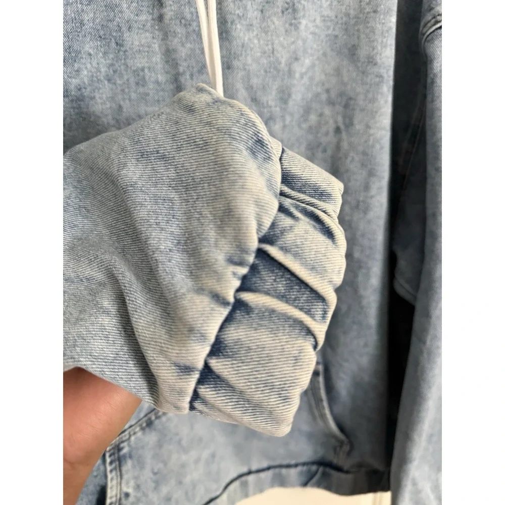 Denim Hoodie Pullover Sweatshirt Manfinity‎ Mens XXL Streetwear Skate Hip Hop